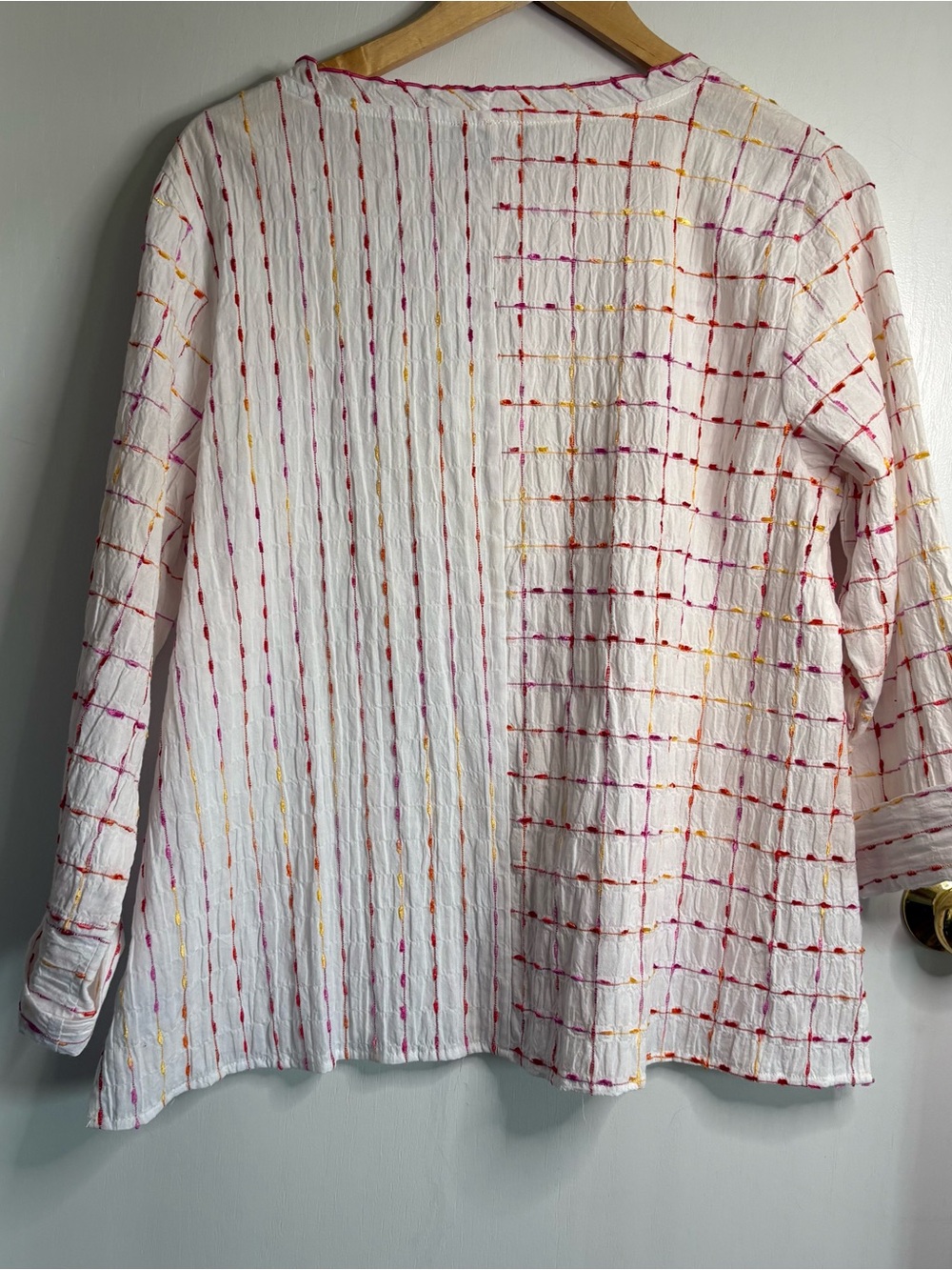 Habitat NWT Sz S Texture Striped Woven Lagenlook Pullover Pocket Tunic Art2wear - Picture 5 of 12